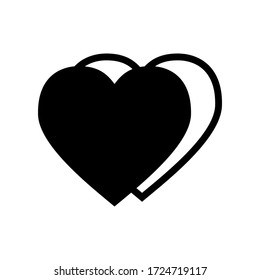 Símbolo de icono del corazón vector sobre fondo blanco