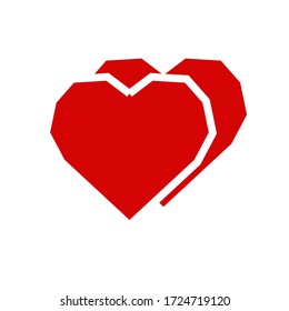 Heart icon symbol vector on white background