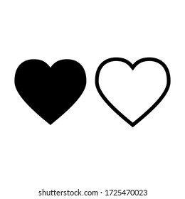 Heart icon symbol vector on white background