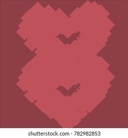 Heart icon target which consists of isolated elements. Modern style with ethnic elements in heart icon. Can be used as print, wallpaper, cards, valentine cards, logo, background and etc.