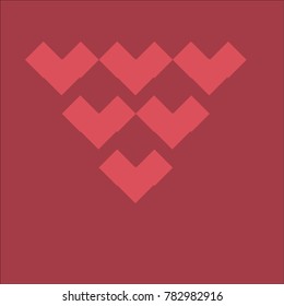 Heart icon target which consists of isolated elements. Modern style with ethnic elements in heart icon. Can be used as print, wallpaper, cards, valentine cards, logo, background and etc.