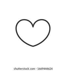 Heart icon template color editable. Heart symbol vector sign isolated on white background.