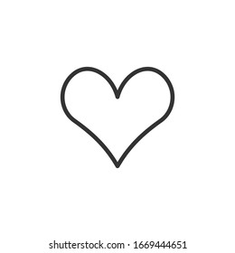 Heart icon template color editable. Heart symbol vector sign isolated on white background.