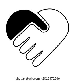Heart icon. Template isolated on white background. 2D simple flat style graphic design. Can be used as sign, symbol, logo, etc. Vector EPS10