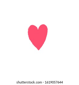 Heart icon with texture. Red heart drawn with brush. Vector illustration. For decoration Valentine's day. For greeting card, banners, web, decoration of the storefront, for printing on cups, clothes.