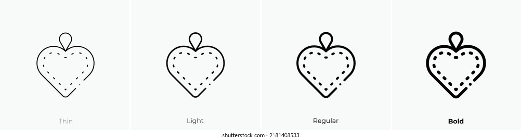 icono del corazón. Diseño delgado, ligero y audaz aislado en un fondo blanco