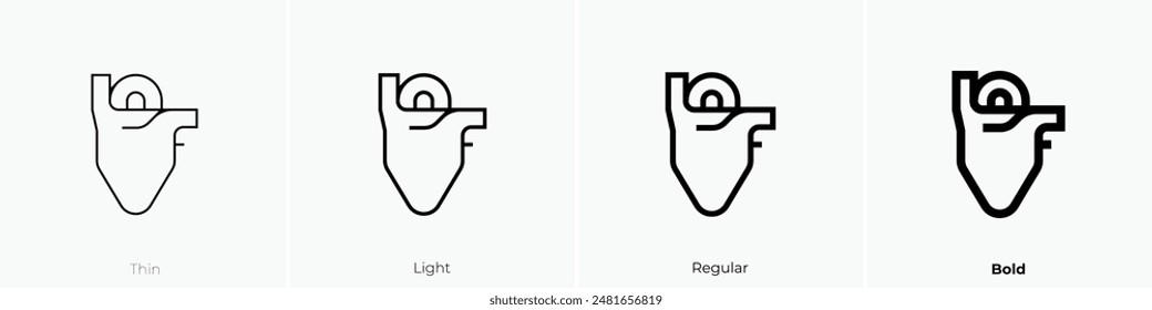 heart icon. Thin, Light Regular And Bold style design isolated on white background