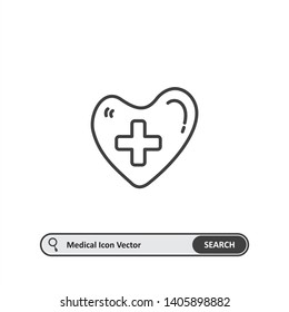 Heart icon thin line eps 10