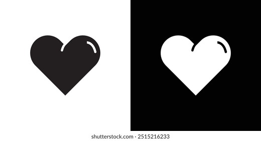 Heart icon Thin line flat illustration