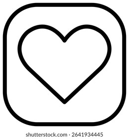 Heart icon Thin line vector design