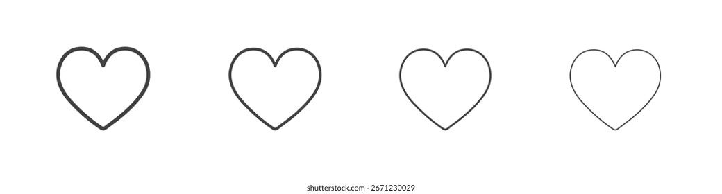 Heart icon. Thin line icon for website design and development, app development.