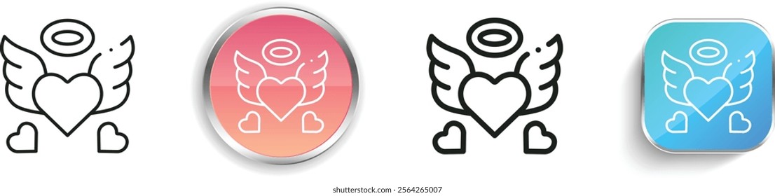 heart icon. Thin Linear, Regular and Button Style Design Isolated On White Background