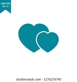 heart icon in trendy flat design, love sign
