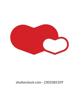 Icono del corazón en diseño plano de moda.