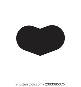 Icono del corazón en diseño plano de moda.