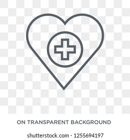 Heart icon. Trendy flat vector Heart icon on transparent background from Health and Medical collection. High quality filled Heart symbol use for web and mobile