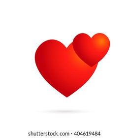 heart icon. two hearts connected. vector symbol concept for valentine , couple. Vector EPS 10