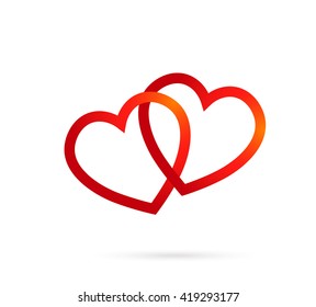 heart icon. two hearts connected. vector symbol concept for valentine , couple. Vector EPS 10