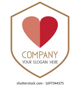 Icono del corazón. Vector de corazón de dos piezas. Medio corazón.