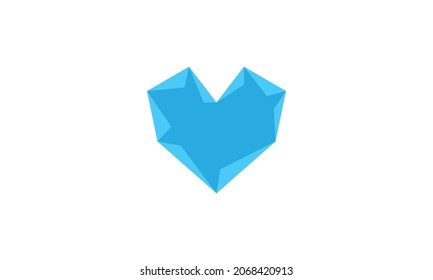 Icono del corazón. Icono cardíaco con estilo origami . ilustración vectorial