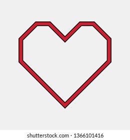 Heart icon valentine day quality vector illustration cut