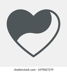 Heart icon valentine day quality vector illustration cut