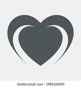 Heart icon valentine day quality vector illustration cut