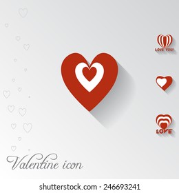 Heart icon. Valentine greeting card. Happy Valentine Day