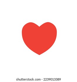 heart icon, valentine's day symbol, simple classic red heart sign isolated on white background