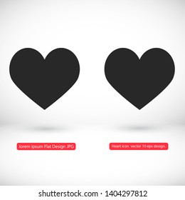 Heart icon  vector 10 eps design. lorem ipsum Flat Design JPG