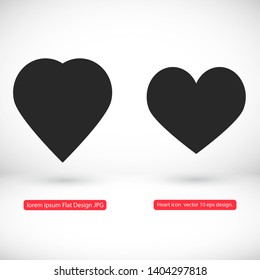 Heart icon  vector 10 eps design. lorem ipsum Flat Design JPG