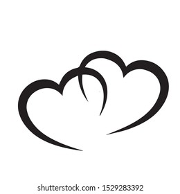 Heart icon  vector black color