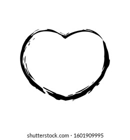 Heart icon vector in brush style design
