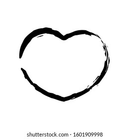 Heart icon vector in brush style design