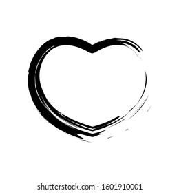 Heart icon vector in brush style design
