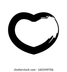 Heart icon vector in brush style design