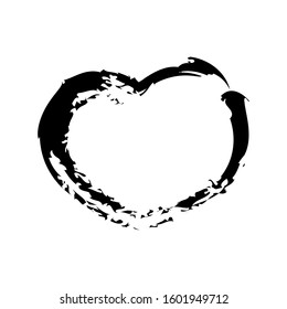 Heart icon vector in brush style design