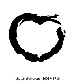 Heart icon vector in brush style design