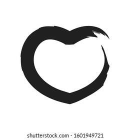 Heart icon vector in brush style design