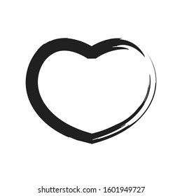 Heart icon vector in brush style design