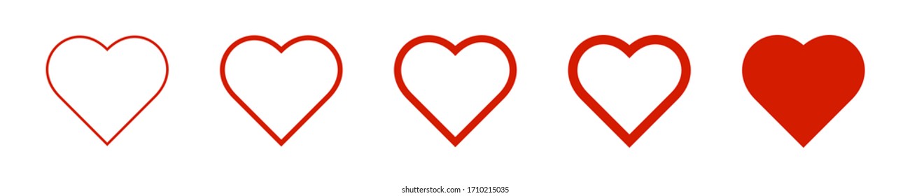 Heart icon vector collection , love symbols trendy design outline and solid style on blank background