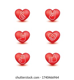 Heart Icon Vector with Color red With the symbol of love inside.