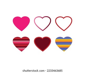 Heart icon in vector color variation