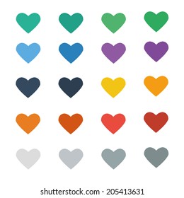 Heart Icon Vector with Colorful
