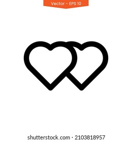 Plantilla de diseño de vectores de iconos de corazón   