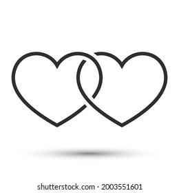 Un elemento vector de icono cardíaco para el diseño de moda. Pictograma simple para concepto móvil y aplicaciones web. Icono de emoción de la línea de vectores aislado en un fondo blanco.