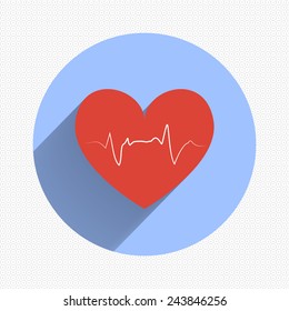 Heart Icon Vector. EPS10 Illustration. Flat design