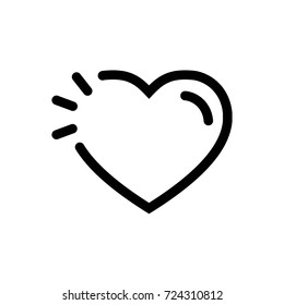 Heart Icon Vector Fat Design Editable Stroke. 512x512 Pixel Perfect.