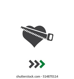 Heart Icon Vector flat design style