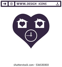 Heart Icon Vector flat design style